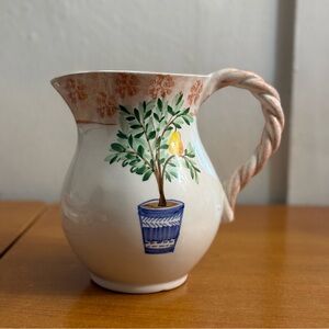 Handcrafted Ceramic Pitcher with Tree‎ Design